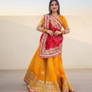 beautiful Rajasthani Bandhani Lehenga Choli.