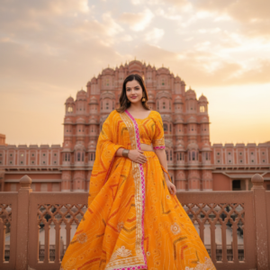 stunning yellow designer lehenga choli,