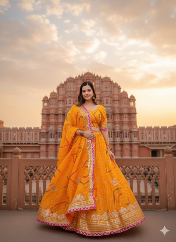 stunning yellow designer lehenga choli,