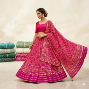 Designer Pink Lehenga Choli Set.