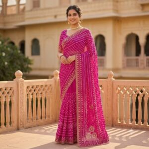 Rajasthani Bandhej Saree By Jaipuriya Fashion